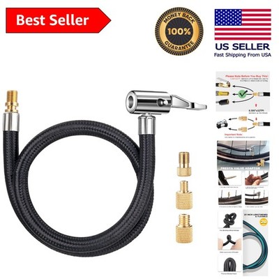Versatile 20'' Tire Inflator Hose Adapter with Durable Lock-On Chuck & Adapters