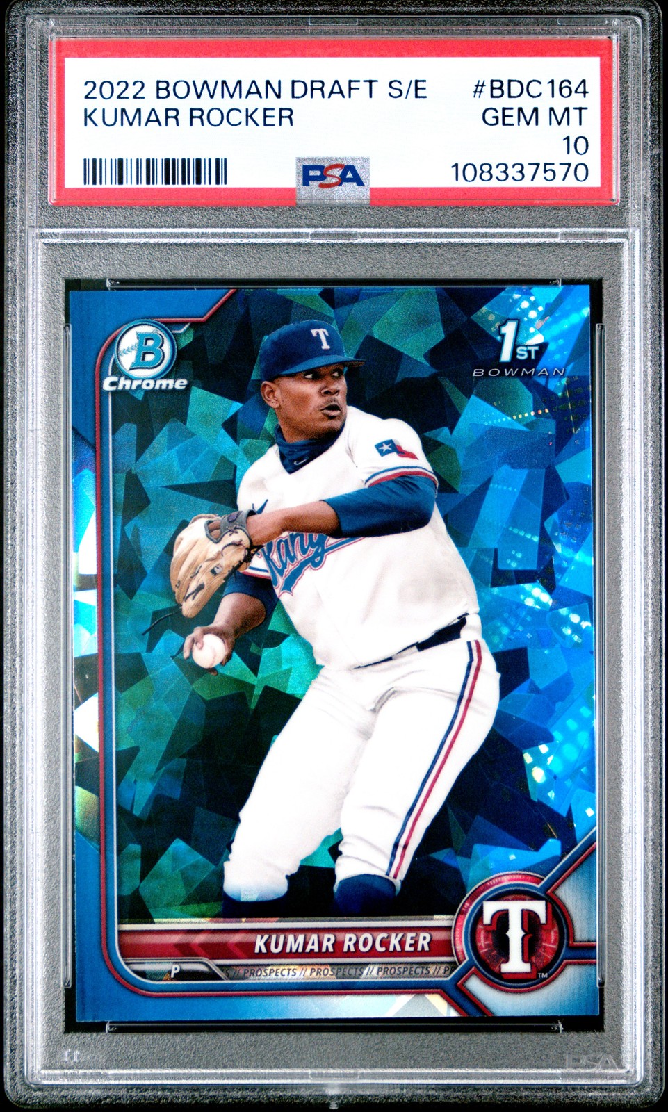 2022 Bowman Draft Chrome Sapphire Edition #BDC164 Kumar Rocker PSA 10