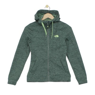 North Face Fleece Hoodie Damen Größe XS Grün Full Zip Activewear Outdoor