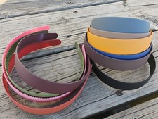 10 pcs. Plastic Headbands - 25mm 1" wide - MATTE - with Teeth - Colorful MIX