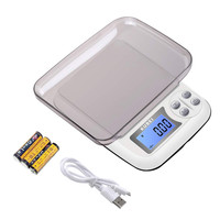 Feinwaage 1Kg/0.01G Usb Aufladen Digitale KüChenwaage,HochpräZise Grammwaage Dig