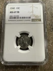 1940 10C NGC MS67 FB - Mercury Dime