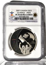 2007 CANADA VANCOUVER OLYMPIC $25 SILVER COIN PRIDE NGC PF70 ULTRA CAMEO