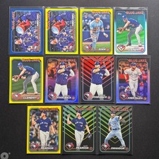 2024 Topps Baseball Toronto Blue Jays Base/RC Foil Parallel SP Lot(11)