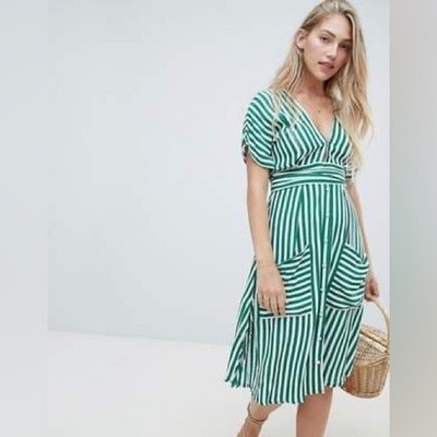 NWT Faithfull The Brand Milan Striped Green Dress Women Size US Small/4 | eBay NWT Faithfull The Brand Milan Striped Green Dress Women Size US Small/4 | eBay