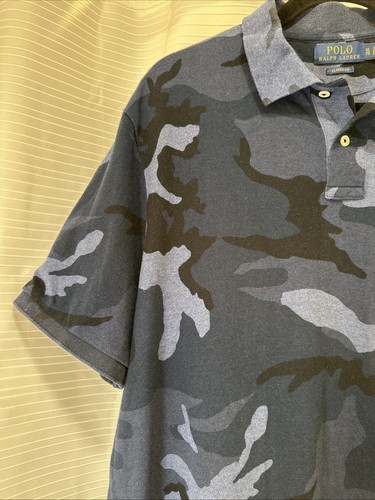 EUC POLO RALPH LAUREN SZ XL CLASSIC FIT BLUE CAMO SS SHIRT 100% COTTON RL - Picture 3 of 17