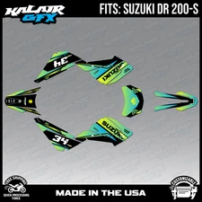 Graphics Kit For Suzuki DR200-S (All Years) DR 200-S Icon Series - Lime