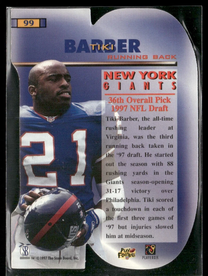 1998 Pro Line DC III #99 Tiki Barber Retail - Image 2 of 2