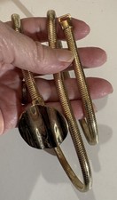 VTG Gold Tone Metal Stretch Snake Chain Belt Textured Buckle Disco 70s 80s Small