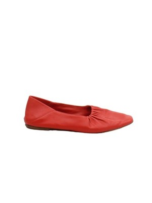 Vince flache Damenschuhe UK 5 rot 100 % Leder Ballerinas