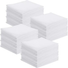 50 Pack White Handkerchiefs Bulk Men's Handkerchiefs Cotton Classic Hankies P...