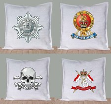 ARMY REGIMENTAL CAP BADGE PRINTED ON A CHENILLE CUSHION 45 X 45cm MANY AVAILABLE