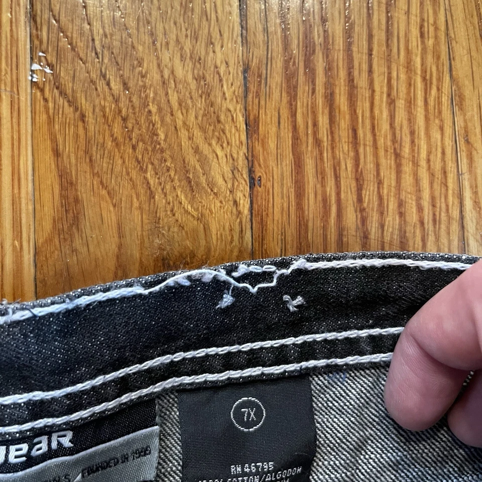 Rocawear джинсы черный вышитые карманы джинсовой ткани Streetwear размер 7 X Y2K - Изображение 4 из 4