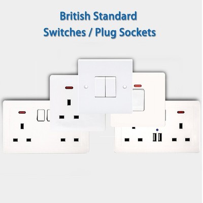 Neue britische Standard 2 Gang Steckdose Einfachheit White Square Edged Socket