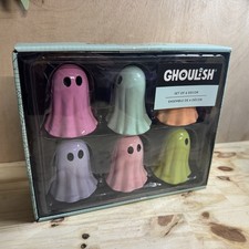Halloween Ghoulish Pastel Mini Ghost Figurine Tabletop Decor Set of 6
