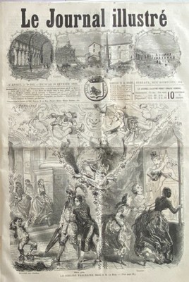 Illustrated Journal 1866 No. 105 Mardi Gras - Queen Of Spain Pitti Palace