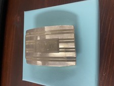 Vintage Tiffany Co Sterling monogram buckle Calfskin Belt 38 Inch.