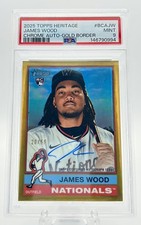 2025 Topps Heritage James Wood Chrome Auto Gold Border /50 PSA 9 #BCAJW 