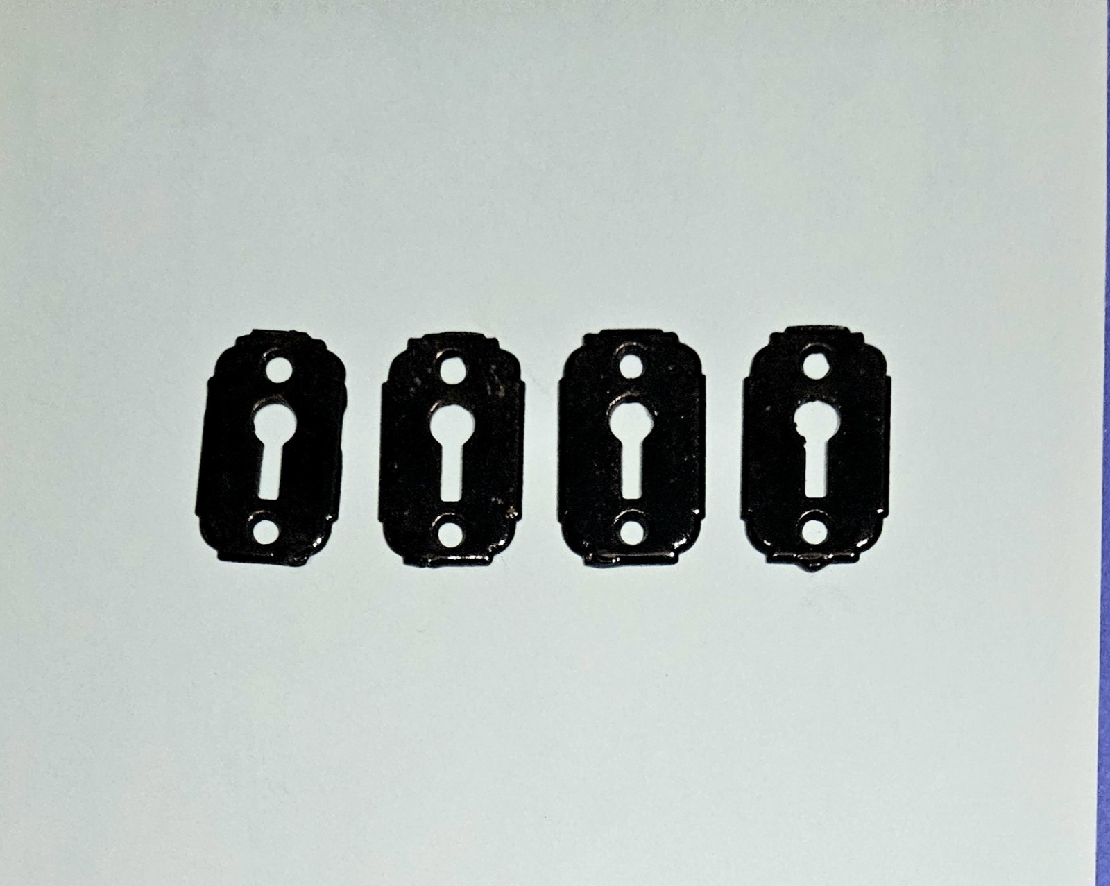 Lot Of 4 Black Victorian  Key Hole Escutcheon Plates New-old Stock 