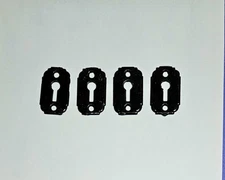 Lot Of 4 Black Victorian  Key Hole Escutcheon Plates New-old Stock 