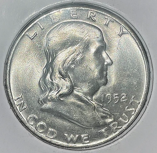 1952-D Ben Franklin Half Dollar 50c VF- Fine 90% Silver Coin #J40 - Price to Go.