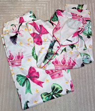 GREAT CONDITION SHESHOW COQUETTE WICKED PRINT SATINY PAJAMA SET SIZE MED WOMEN