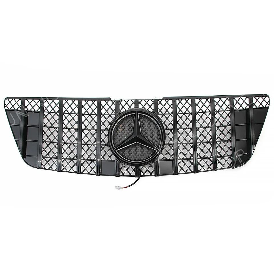 Gloss Black Bumper Grille W/LED Emblem For Mercedes Benz W164 09-11 ML500 ML550 - Изображение 2 из 4