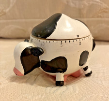 Vintage Dairy Cow Mechanical Kitchen Timer Fa...