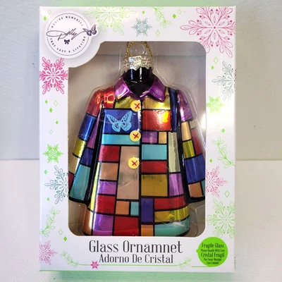 RUZ Dolly Parton Coat of Many Colors Patchwork Christmas Glass Ornament NEW! Easter