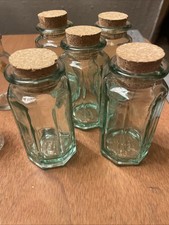Glass Bottles With Cork/ Glass Lids, set of 7