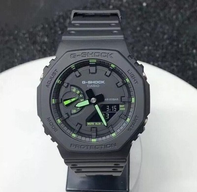 Green Casio G-Shock Black Carbon CasiOak Unisex Watch GA2100-1A3ER Black