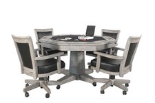 Sunny Designs 5-Piece Reversible Game and Dining Poker Table Set