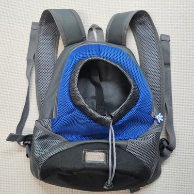 Classic Fashion Collection Pet Carrier Backpack Blue Grey Mesh Small Dog Cat 12''