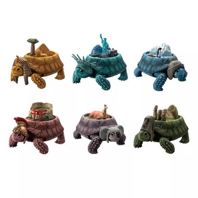 Continent Turtle Collectible Set of 6 PVC Figures, Africa, North America, Antarc
