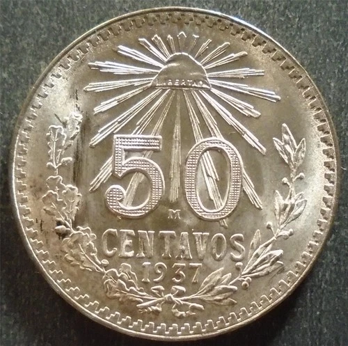 1937 Mexico 50 Centavos Silver — photo from another recent sale