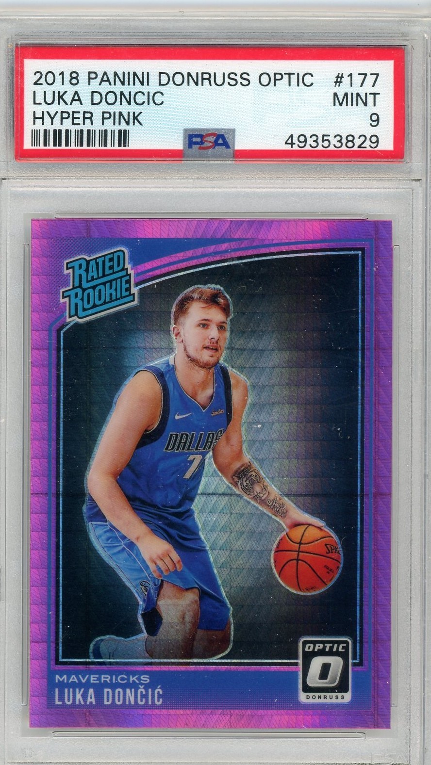 2018-19 Panini Donruss Optic LUKA DONCIC Rookie #177 - HYPER PINK RC -PSA 9