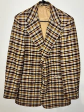 Vintage Luxurious Ultrum  Rosenblatts Portland Oregon Men’s Blazer Plaid Brown
