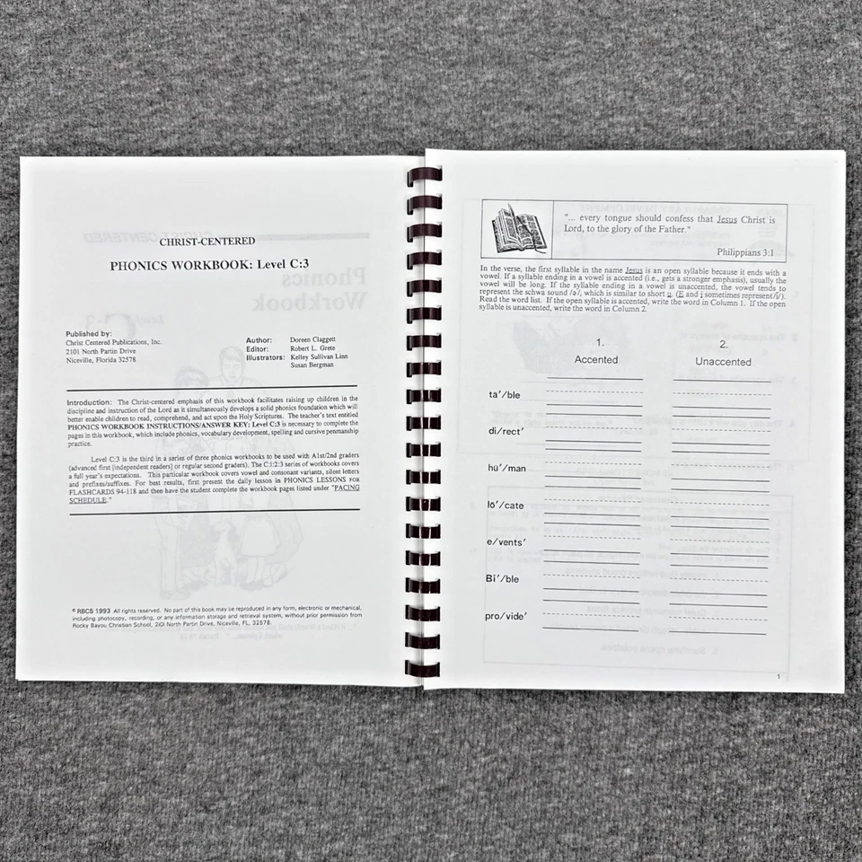 Christ Centered Phonics Workbook Level C:3 (1st & 2nd Grade) by Doreen Claggett - Image 4 of 4