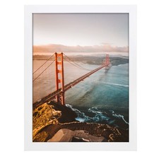 Golden State Art 16x20 Wood Picture Frame with Real Glass and 1.25'' Wide White