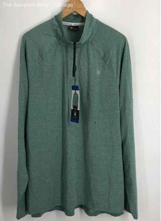 Spyder Mens Green Long Sleeve 1/4 Zip Activewear Pullover Jacket Size L