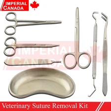 Veterinary Suture Removal Special Tray Kit Stitch Scissors Dressing Forc DS-2229
