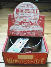 NOS BLINK-O-LITE TRUNK WARNING LIGHT IN ORIGINAL DISPLAY BOX W/ INSTRUCTIONS