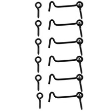 6Pcs Black Cabin Hook and Eye Latch, 2.5" Swivel Window Hook Gate Door Latch ...
