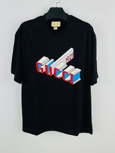 【GUCCI】1970s Henry Neck Logo T-Shirt GUCCI New 70s Cotton Jersey T-shirt Gucci