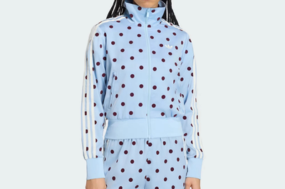 adidas Women's Originals Modern SATIN POLKA DOTS TT Track Top Blue