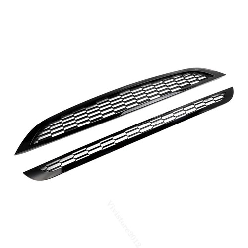 2PCS For Mini Cooper R50 R52 R53 Front Upper Lower Glossy Black Honeycomb Grille - Foto 8 di 10