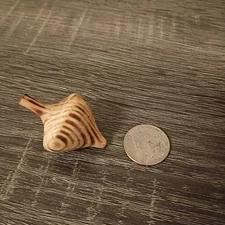 Hand Carved Spinning Top Unique Design Made In USA Natural Toy Wood Grain 3