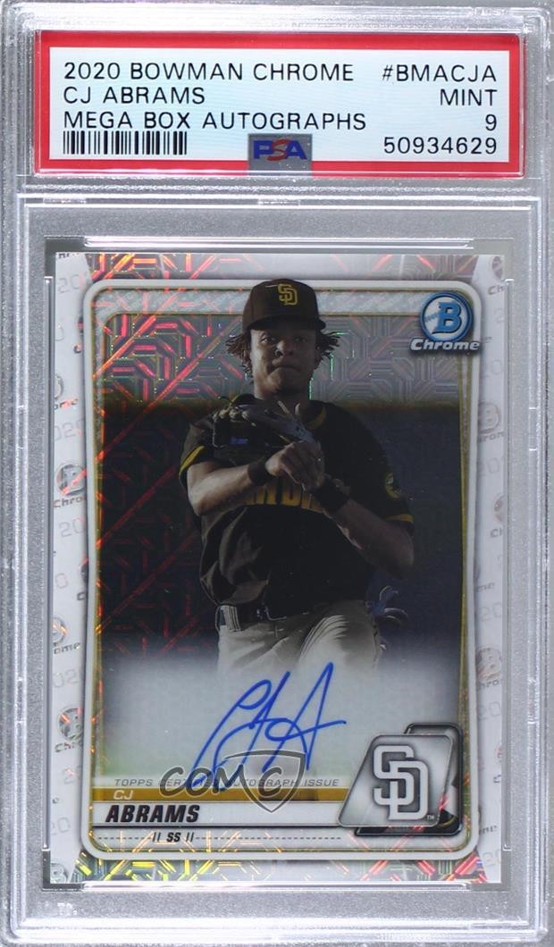 2020 Bowman Mega Box Chrome Mojo CJ Abrams #BMA-CJA Auto v9t