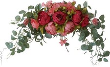 Wedding Arch Flowers 30 Inch Rustic Artificial Floral Swag Lintel Green Leaves