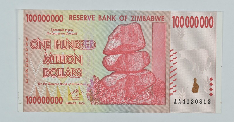 2008 Zimbabwe 100 Million Dollars Reserve Note *9153